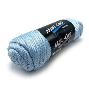 Vtg Maxi-Cord Macrame Light Blue Twisted Craft Cord Rope 6mm New Old Stock 100yd